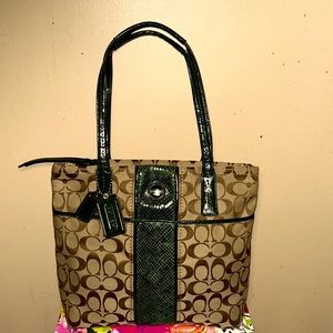 Coach shoulder bag with Python 🐍 Centerstripe
